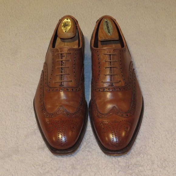 Paul Stuart Prestige Hoyt x C&J Hand Grade Tan Antique Calf Full Brogue 8.5E US - Picture 1 of 10